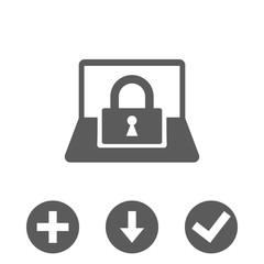 laptop lock icon stock vector illustration flat design