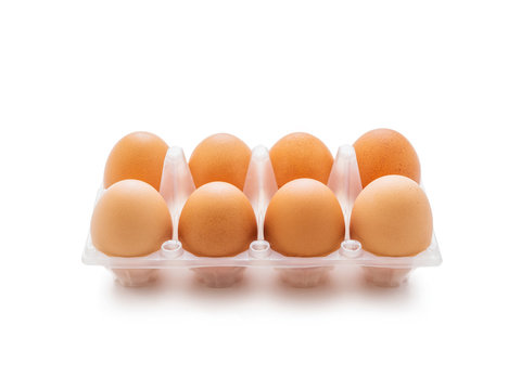Organic Eight Egg Pack Isolated on White