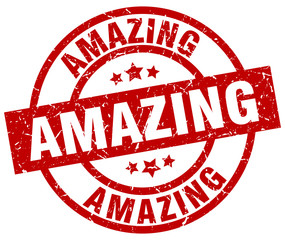 amazing round red grunge stamp