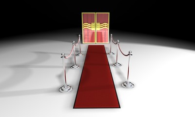 3d: Red Carpet Leads to Theater Doors