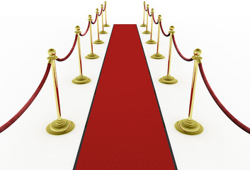 3d: Red Carpet with Stanchions for Movie Premiere