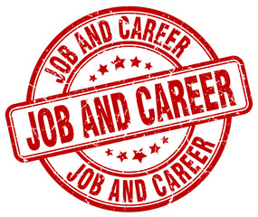 job and career red grunge round vintage rubber stamp