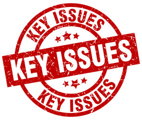 key issues round red grunge stamp