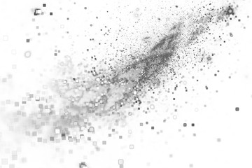 Fototapeta premium Abstract grey square bokeh on white background. Fantasy fractal texture. Digital art. 3D rendering.
