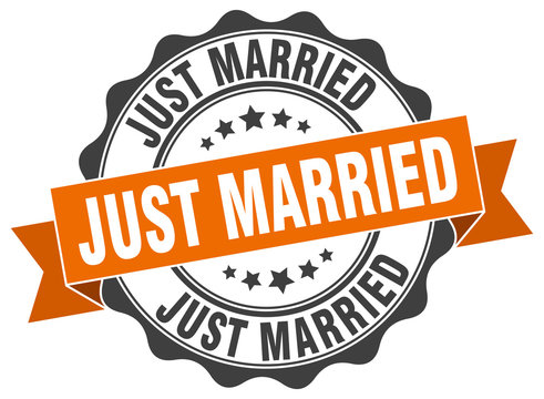 just married stamp. sign. seal