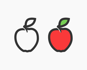 Flat Logo of Red Apple