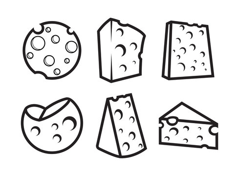 Cheese Illustrations in Different Forms