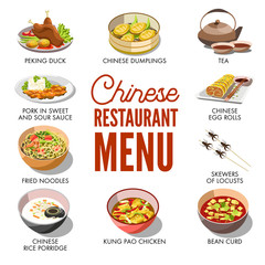 Chinese restaurant menu cover vector template design