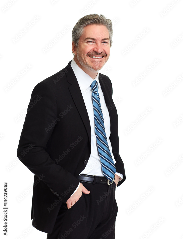 Sticker happy smiling businessman