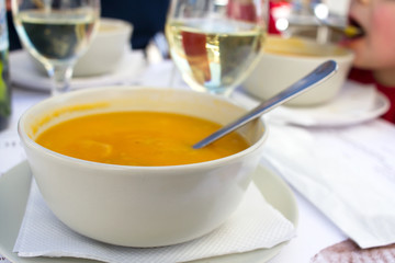 vegetable soup in bowl