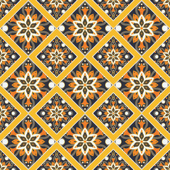 Seamless hand drawn mandala pattern.