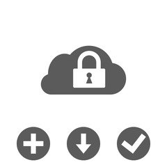 lock cloud icon stock vector illustration flat design