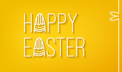 Easter card with line text. Vector banner.