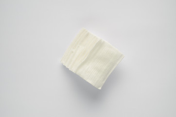 Cotton pads on white background