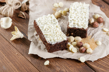 cake on old wooden background