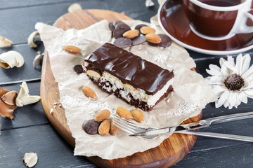 cake on old wooden background