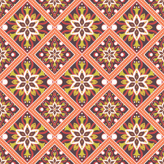 Seamless hand drawn mandala pattern.
