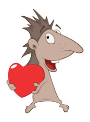 Illustration of a Cute Hedgehog. Cartoon Character