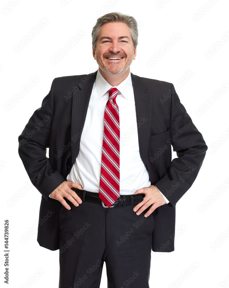 Sticker happy smiling businessman