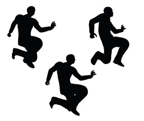 businessman silhouette in super power pose