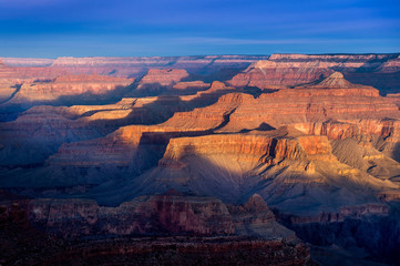 Fototapeta na wymiar Sunset in Grand Canyon National Park, South Rim Grand Canyon, Arizona, Usa