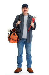 Plumber with a wrench.