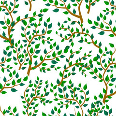 Seamless background with tree leafs