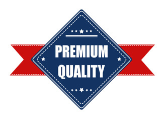 Premium quality label with ribbon