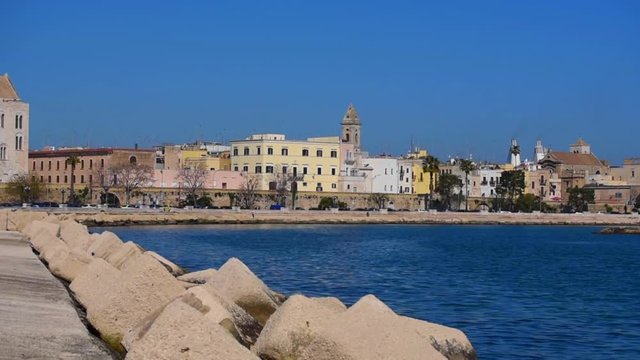 Panoramic view of Bari seafront, Italy