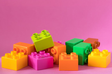 Naklejka premium block on pink background.