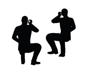 businessman silhouette at the office pose