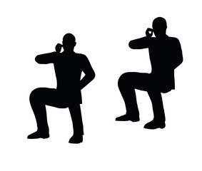 businessman silhouette at the office pose