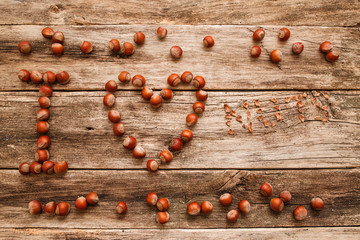 Hazelnut Autumn Harvest Love Message Feeling Seasonal Nuts Organic Concept