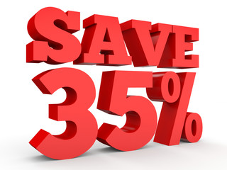 Thirty five percent off. Discount 35 %.