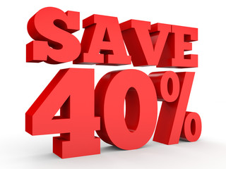 Forty percent off. Discount 40 %.