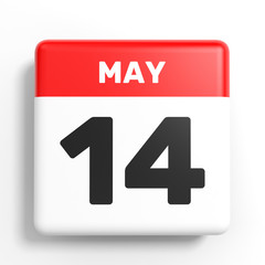May 14. Calendar on white background.