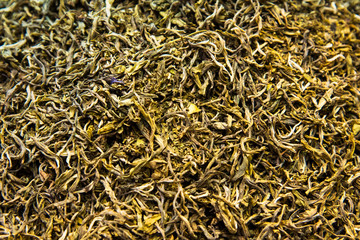 Different varieties and mixes of teas on the Egyptian bazaar in Istanbul, Turkey.