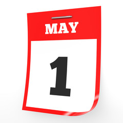 May 1. Calendar on white background.