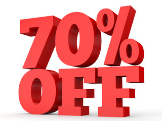 Seventy percent off. Discount 70 %.