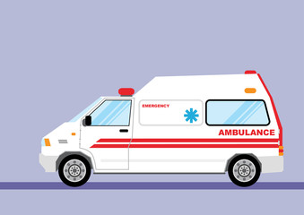 Simple cartoon illustration of an Ambulance