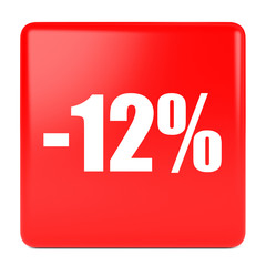 Twelve percent off. Discount 12 %.