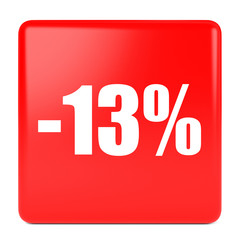 Thirteen percent off. Discount 13 %.