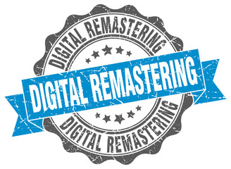 digital remastering stamp. sign. seal