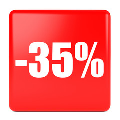 Thirty five percent off. Discount 35 %.
