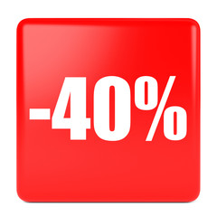 Forty percent off. Discount 40 %.