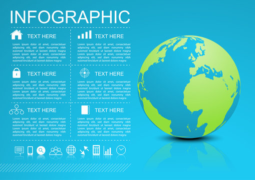 Business globe infographic vector illustration some Elements of this image furnished by NASA