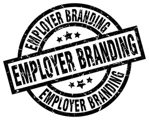 employer branding round grunge black stamp
