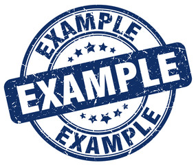 example blue grunge round vintage rubber stamp