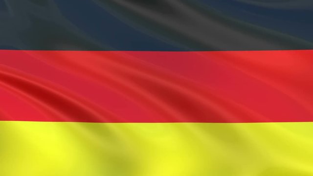 German flag waving in the wind. Looped video. 