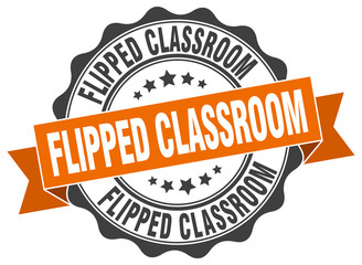flipped classroom stamp. sign. seal